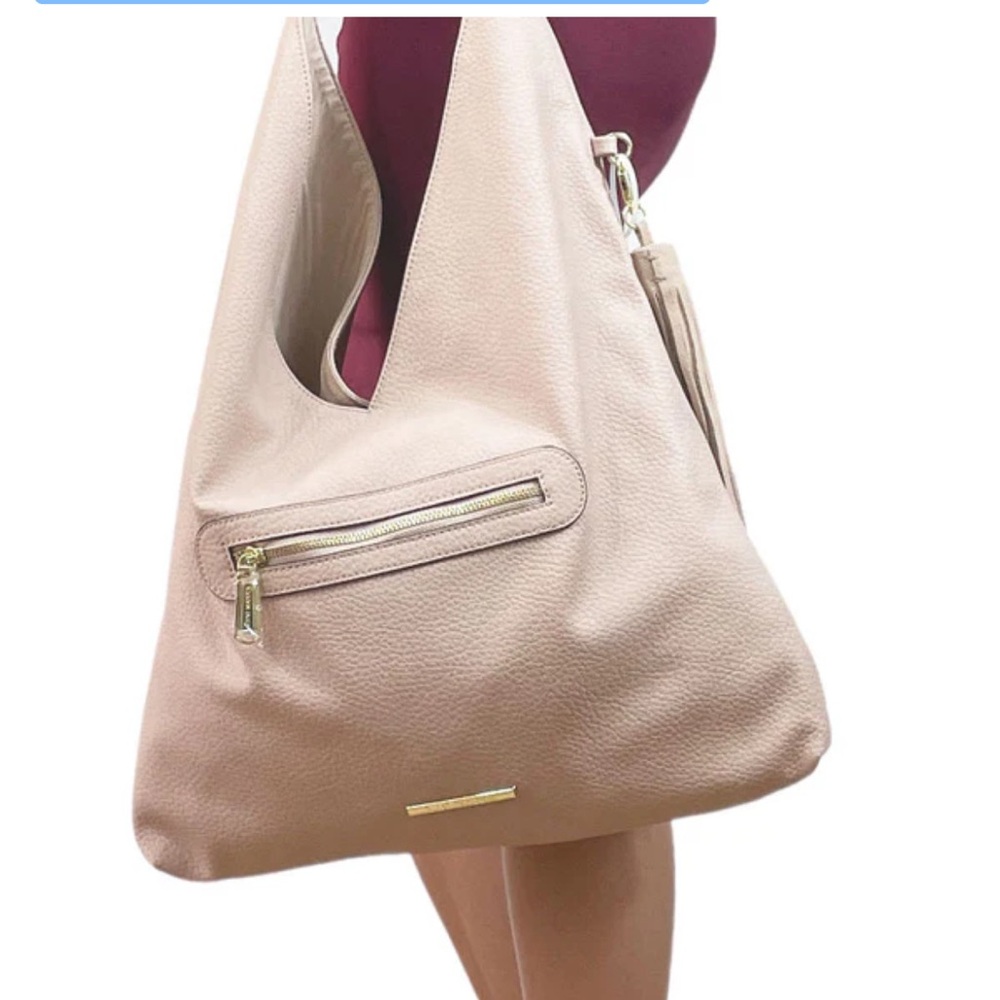 Steve Madden Blush Womens Bcomfyy Faux Leather Studded Hobo Shoulder Bag